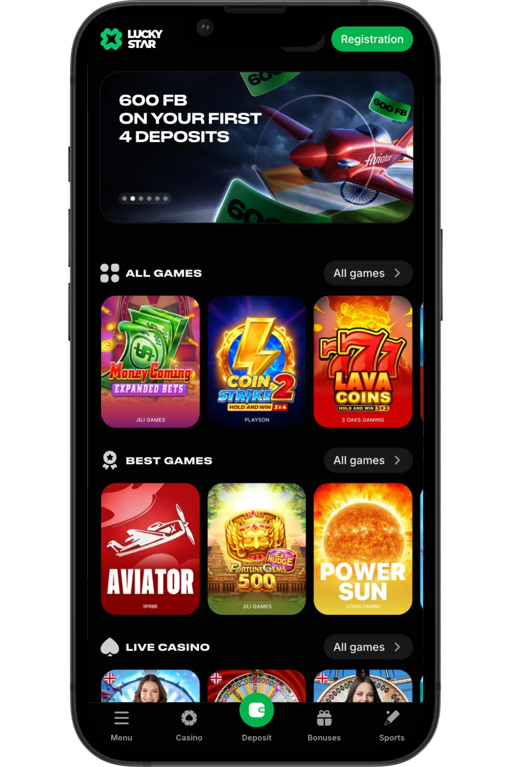 lucky star main page